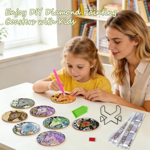 Leatrice Horse Diamond Art Coasters Set Diamond Painting Kits for Adults