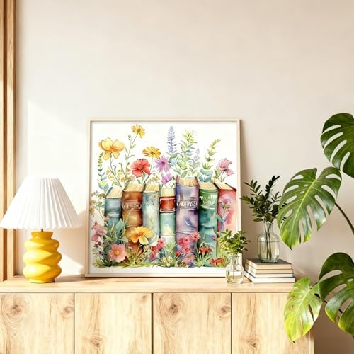 Amaieuin Book Paint by Numbers for Adults Beginners,Paint by Numbers Frame with Easel,DIY Number Painting for Adults for Home Wall Art Decor 10x10in