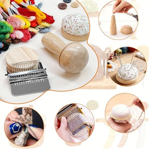 Mini Darning Loom,Handcraft DIY Weaving Repair Darning Kit for Beginner