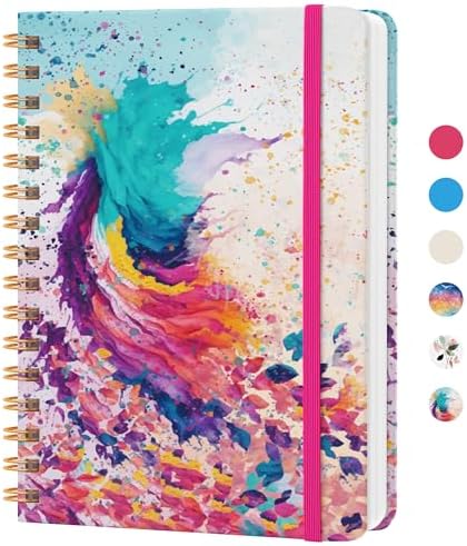 Lined Spiral Journal Notebook, A5 College Ruled Notebook for Note-Taking