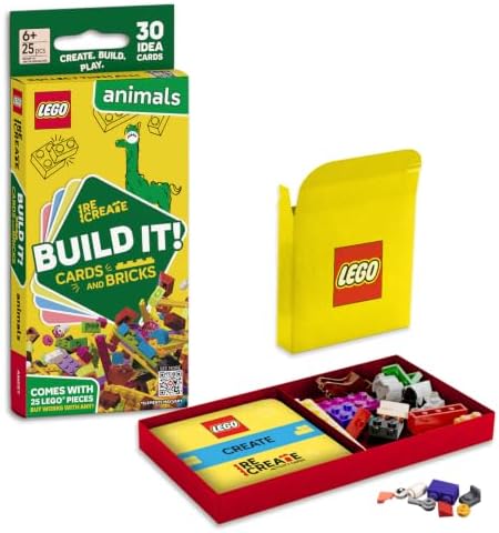 LEGO Recreate Activity Cards – Animals | Creative Building Game with 30+ Activity Cards & 25 LEGO Elements | Ages 6+