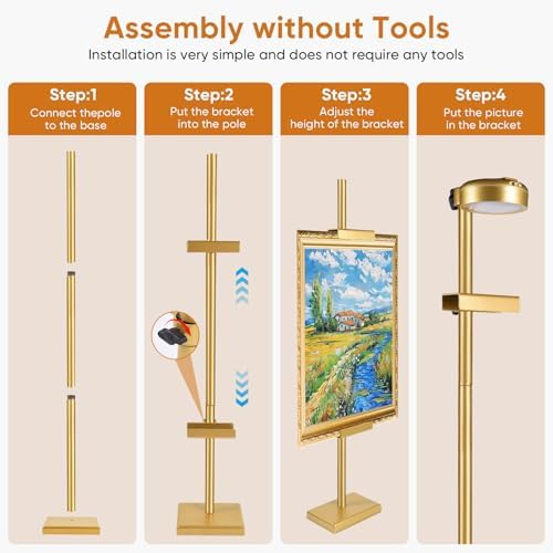 30'' Adjustable Tabletop Easel Stand with Rechargeable 13RGB Poster Light