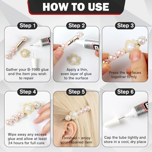 B-7000 Glue Clear with Precision Tip, 15ml 24 Pack Multi-Function Craft Adhesive, Waterproof Strong Bond Glue for Jewelry Making, Rhinestones, Bedazzling, Crafts, Shoes, Fabric, Phone Repair