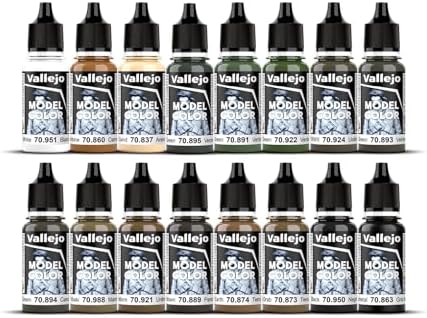 Vallejo - Allied Forces WWII Acrylic Paint Set | Model Color | High Pigmentation Colors | Realistic and Historical Finishes for Model Kits & Scale Figures | 16 Bottles x 18 ml. (0.60 fl.oz)
