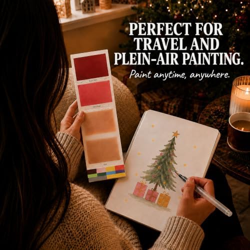 Viviva Travel Watercolor Sheets - Metallic 10 Colors, Portable Paint Set
