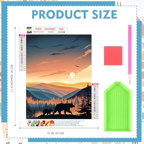 Yeaqee 4Pcs Diamond Art Kits for Adult Gem Painting Kit, National Park