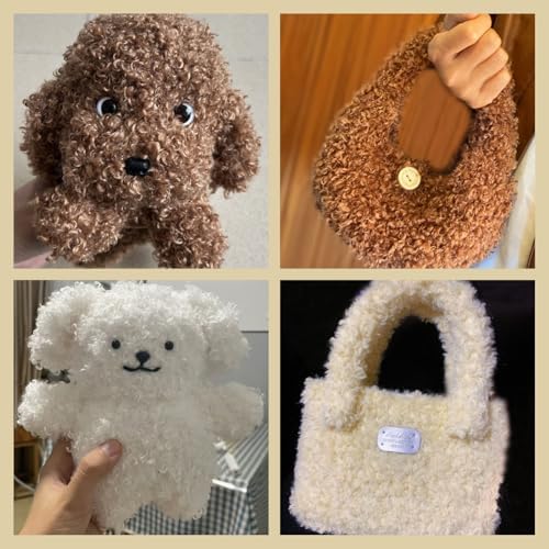 (32 Colors Available) Yusarinl Teddy Bear Yarn,Fuzzy Yarn for Crochet Polyester Plush Fur for Crafts Fluffy Fuzzy for Knitting(3.35 oz, 40 yds)-Light Khaki