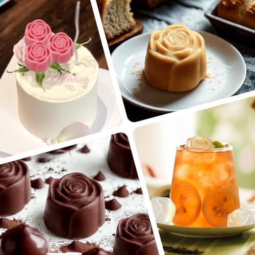 Rose Silicone Mold, 2 Pack Rose Chocolate Mold 20 Cavity