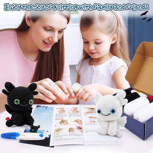 2PCS Dragons Crochet Kit for Beginners Crochet Starter Kit for Adults