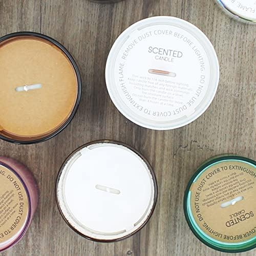 CandMak Candle Dust Covers, 160pcs Printed Kraft Card Candle Dust Lid with Pull Tab for Candle Making (3.125")