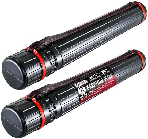 U.S. Art Supply Poster Tube - Telescoping Adjustable, 4" Diameter