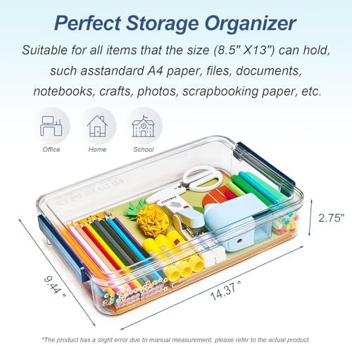 CATOOMUU 16-Pack 9x13 Shallow Flat Clear Plastic Storage Boxes