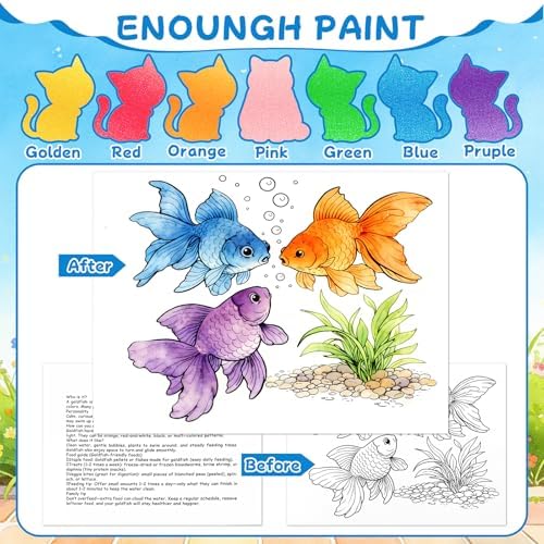 CHICAUP Paint with Water Coloring Books for Kids, Pet Themed Watercolor Painting Kit Painting Activity for Children, Creative Arts Crafts Drawing Gift Toy for Boys & Girls Ages 3-12
