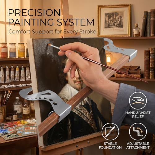 Adjustable Artist Hand Support Bridge, Acrylic Hand Rest for Painting and Drawing, Hand Stabilizer Tool for Detail Work, Canvas Illustration, Miniature Painting and Craft Projects