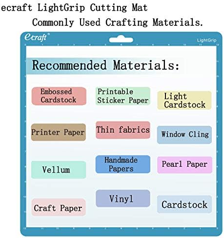 Ecraft 12x12 Cutting Mat 5-Pack for Silhouette Cameo 5/4/3/2/1, Variety Grip (StrongGrip, StandardGrip, LightGrip), Gridded Non-Slip Replacement Mats for Crafts, Quilting & Sewing