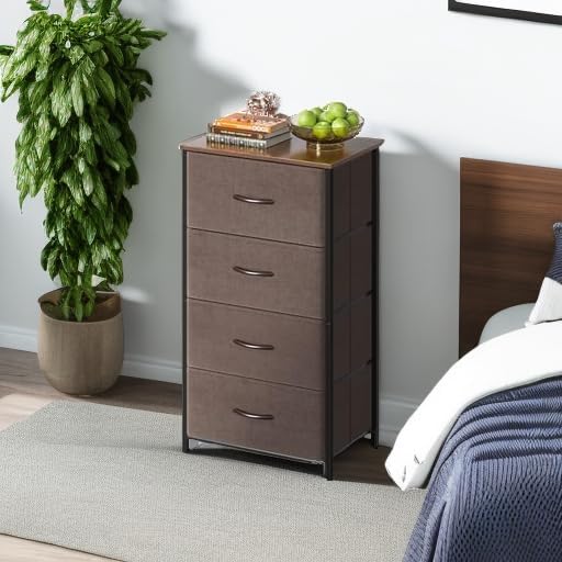 AODK Small Dresser for Bedroom with 4 Storage Drawers, Brown