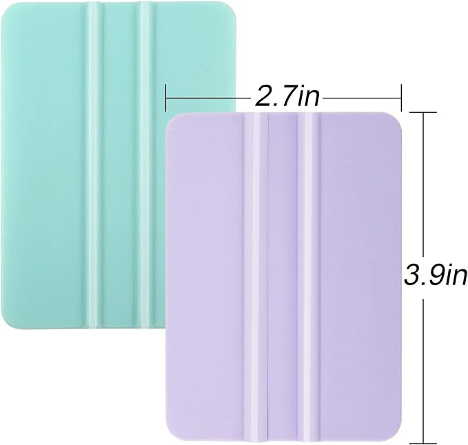 WRAPXPERT Squeegee for Vinyl- Felt Vinyl Squeegee 2 Pcs,Purple and Teal Squeegees Scraper Tool Kit for Crafts Car Wrap Window Tint Wallpaper Glass Film Application