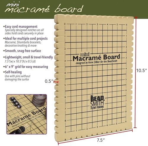 The Beadsmith Mini Macrame Board, 7.5 x 10.5 inches, 0.5" Thick Foam