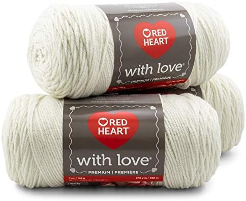 Red Heart With Love Yarn, 3-Pack - Eggshell 3 Pack