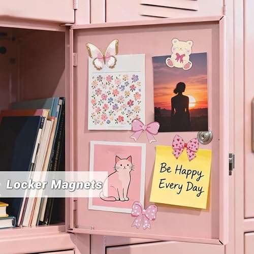 Bulerrylulu 9 Pcs Pink Diamond Painting Magnets Kits Bow Fridge Magnet Stickers Diamond Art Painting Keychains Gem Painting kit for Beginners Adults DIY Art Craft Gifts Home Decors