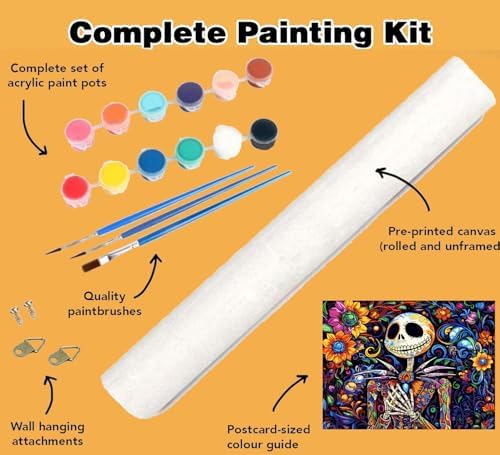 Meothan Paint by Numbers Kit for Adults Beginner 16x20 inch (Without Frame) | Nightmare Before Christmas Adult Paint by Number Kits on Canvas, DIY Acrylic Oil Easy Painting by Numbers for Home Wall Decor
