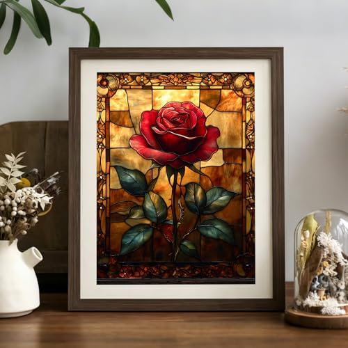 XTCIXAL Diamond Art Kits for Adults, Rose Diamond Painting, 12x16 Inch