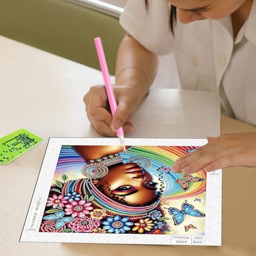 AiYuanzsh 5D Special Shaped Diamond Painting Kit - African American Woman Design, Unique Crystal Rhinestone Diamond Art Set for Beginners and Adults, Perfect for Home Wall Decor and Holiday Gifts