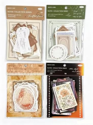 Alideco 400pcs Scrapbook Paper Vintage Lace Film Border Scrapbooking Paper for Journaling Supplies, Decorative Craft Paper for Junk Journals (huiyixuzhang)