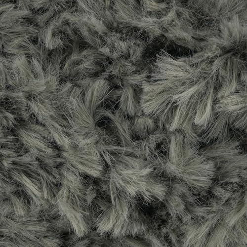 Loops & Threads Faux Fur Yarn - Yarn for Knitting, Crochet, Weaving, and Arts & Crafts - Gray, Polyester, 10.5 oz