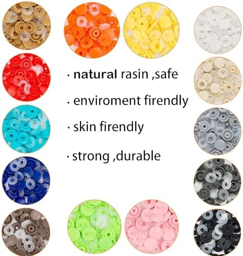 IMNTHO 140 Sets Plastic Snaps,T5 Snap Buttons No Need Tools, No-Sew Snap Buttons for DIY Crafts Clothes Sewing (14 Color)