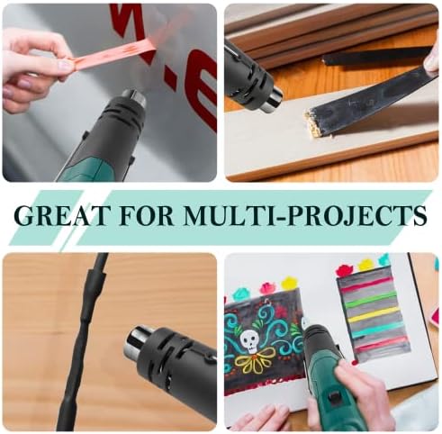 PRULDE Mini Heat Gun for Crafting, 2 Temp Settings 480℉&850℉ Fast Heat Shrink Gun with 6.6Ft UL Cord/Reflector Nozzle, Overheat Protection Hot Air Gun for Shrink Wrap/Tubing, Vinyl Wrap, Resin | Dual Temperature 480°F/850°F – Right Heat for Every Job