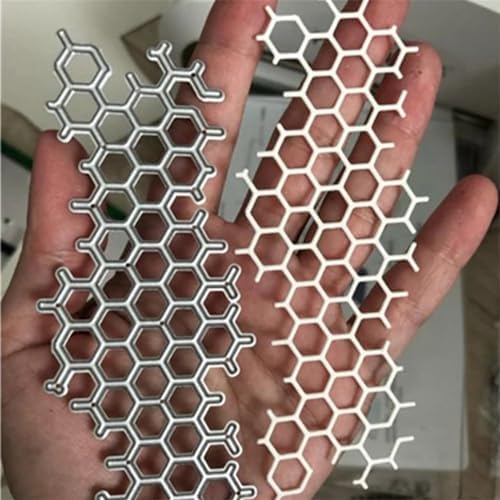 Scrapbooking Die-Cuts, Layer Frame Net Set Metal Cutting Dies for Card Making, Paper Craft Template, Background Embossing Stencils, DIY Album Décor (Honeycomb Grid-5.3x13cm)