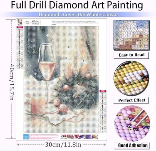 Xylogist Christmas Diamond Painting Kit, 5D Diamond Painting 12x16 Inch