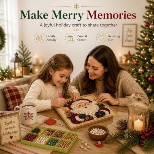 Christmas Pearl Diamond Painting Suncatcher Kit, DIY Bead Craft (#B)
