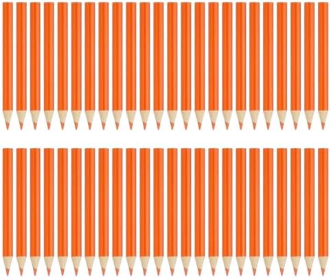 PATIKIL Orange Colored Pencils Set,48 Pcs Oil Color Pencils Wooden 3.5inch Coloring Drawing Half Pencils for Artists Art Painting