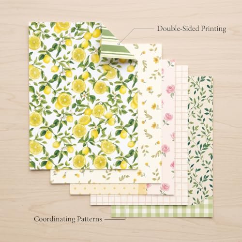 60 Sheets Scrapbook Paper, 5.5x8.3in Double Sided Floral Decoupage Paper for DIY Scrapbooking Supplies Junk Journaling Cards Making Collage DIY Craft Gifts