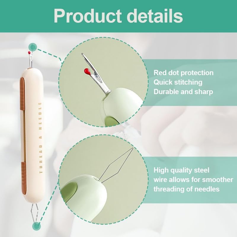 2024 Upgrade 2 in 1 Needle Threaders Seam Rippers for Sewing,Needle Threader Seam Ripper,Needle Threading and Seam Kit Seam Ripper Tool for Elderly and Sewing Enthusiasts（Pink）