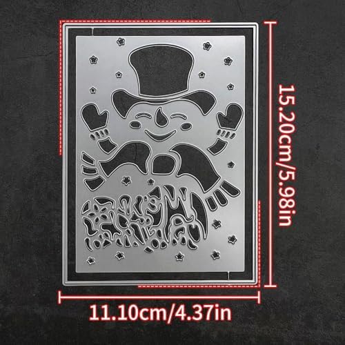 Lapoo Christmas Metal Cutting Die for Scrapbooking, 3D Backgrounds Frame Cutting Dies DIY Album Card Making Decor Paper Metal Die Cuts Party Wedding Decorations (Snowman Backgrounds 6 x 4.4 in)