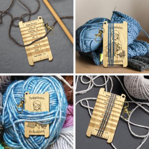 arricraft Knitting Sweaters Spinning Control Tool, Women's Portrait WPI Guide Gauge with Clasp Wood Yarn Wrap Guide Board with Diz for Spinners Yarn Measuring Tools Crochet Accessories