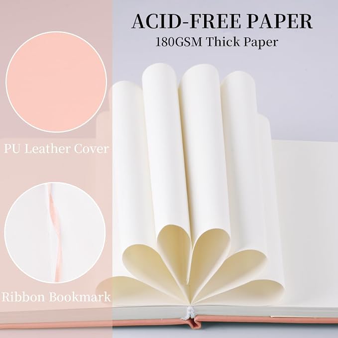 5.7x4.1in Hardcover Blank Sketchbook for Drawing 180gsm 96Pages,Pink