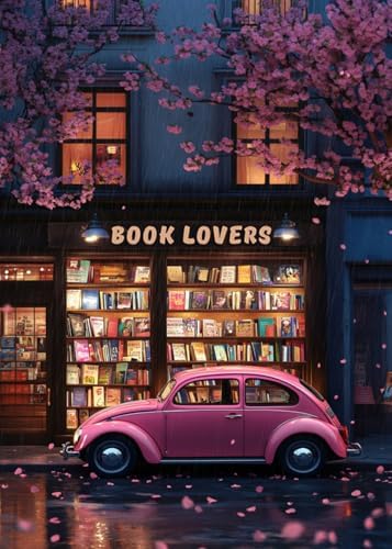 Pink Car BookShop Diamond Art Kits for Adults, Diamond Painting Kit Adults for Beginners, Round 5D DIY Dimond art,Full Drill Painting Kit Art and Crafts for Adults Home Wall Decor【11.8x15.7inch】