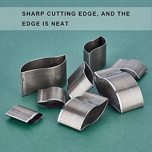 PH PandaHall 8 Size Punching Die Set, Leather Craft Cutter Punch Hole Hollow Drop Wallet Cutter Leather Cutting Belt Puncher Cutting Tools for DIY Leather Craft Leaf Shape