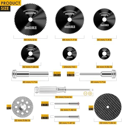 44 Pcs Black Cutting Wheel Set Compatible with Plastic for Rotary Tool