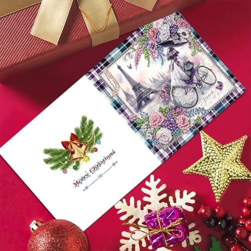 Diamond Art Cards with Envelopes–6PCS DIY Diamond Painting Greeting Cards Kit | Card Making Kit with Bling for Adults & Beginners | Birthday,Holiday & Thank You Cards (Flower)
