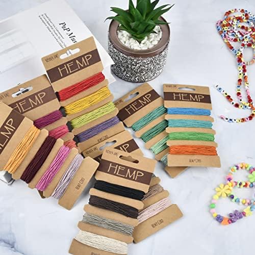 OTYMIOW 32 Colors Hemp Cord String for Jewelry Making, 160 Yards, 1 mm