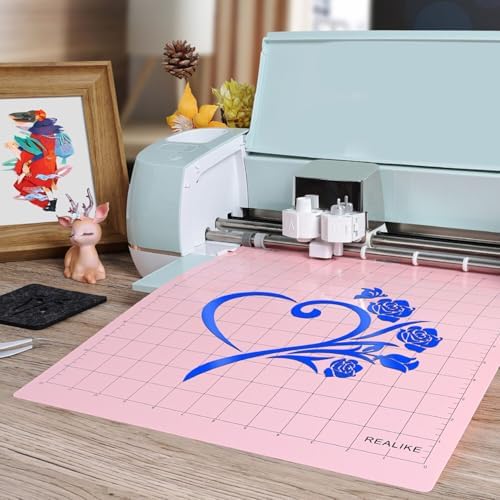 REALIKE Variety Cutting Mat Compatible with Cricut Maker 4/Maker 3/Maker/Explore 4/3/Air 2/Air, StandardGrip/LightGrip/StrongGrip/FabricGrip Multiple Adhesive 12x12 inch Cut Mats for 5 Pack