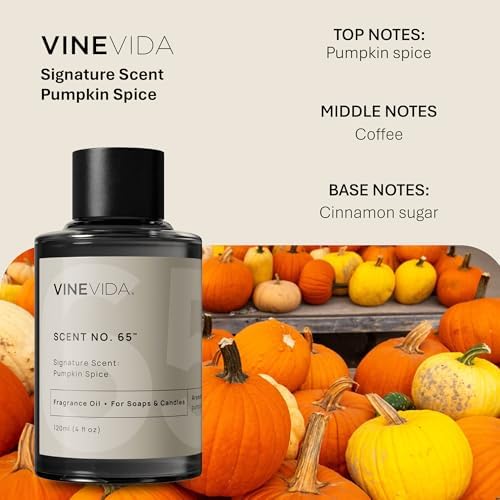 VINEVIDA [4oz] Pumpkin Spice Fragrance Oil for Candle Making and Soap Making - Premium Candle Scents for Soy Candles