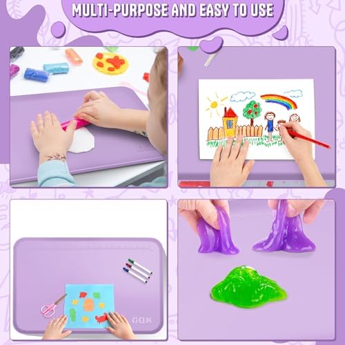 Silicone Art Mat for Crafts with Raised Sides to Stay Tidy, 24" x 16"