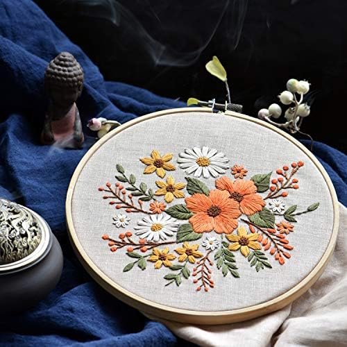 FEPITO 2 Sets Embroidery Starter Kit with Pattern and Instructions