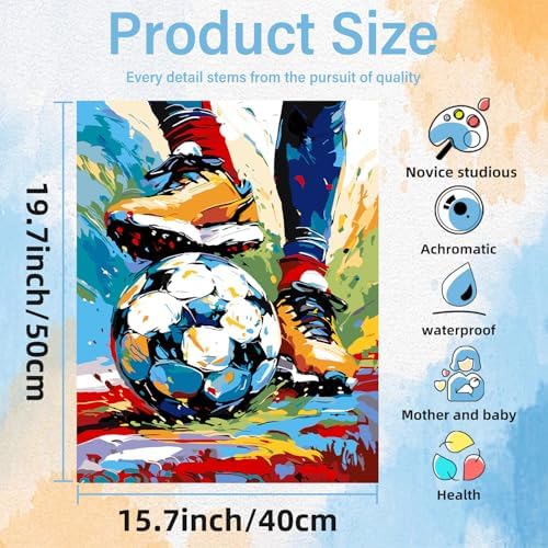 Soccer Paint by Numbers Kit for Adults Sports Paint by Numbers for Adult